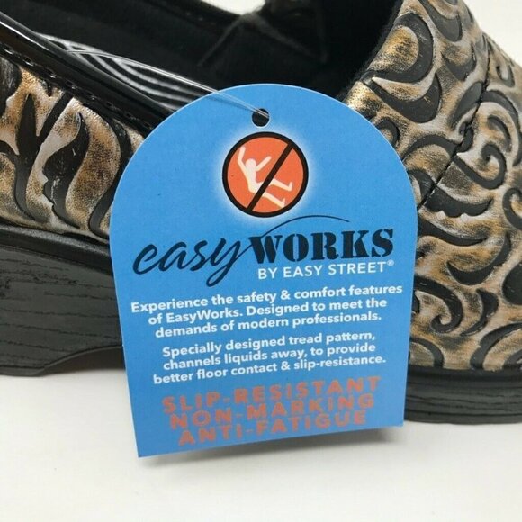 Easy Works By Easy Street Clog Shoes Black 8.5 W - Picture 8 of 11